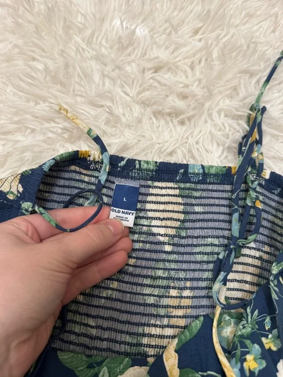 Old Navy Navy Floral Tie-Strap Mini Dress Old Navy Floral Dress - Picture 5 of 5